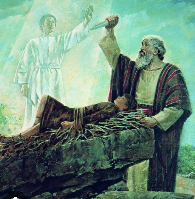 An image of Abraham sacrificing his son Isaac