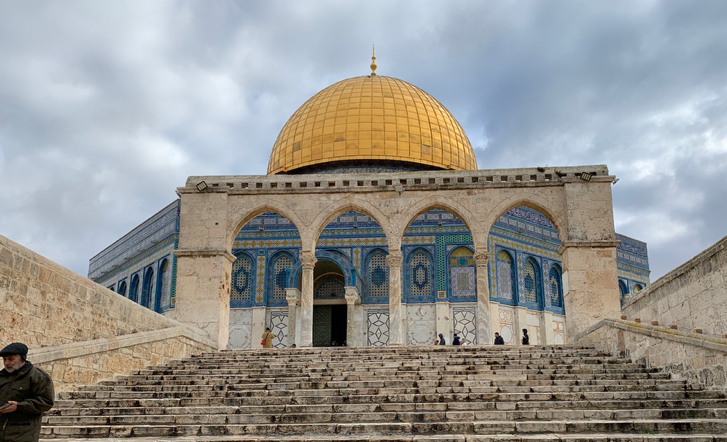 Inside the Mount Temple where Mohammad ascended to heaven.