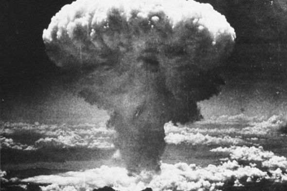 An image of the atomic bomb that exploded over Hiroshima.