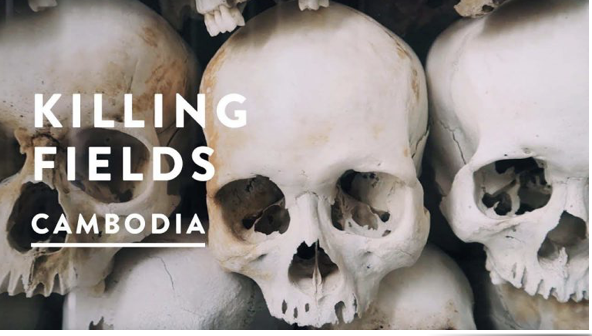 An image of the "killing fields" in Cambodia