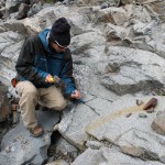 Hammering at a sample