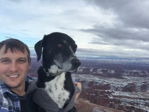 Zero and I camping in Utah